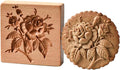 Wooden Cookie Biscuit Mold, 3D Baking Mold, Embossing Craft Decorating Baking Tool, Suitable for Halloween Thanksgiving Christmas Kitchen DIY (Rose 10 * 10 * 2)