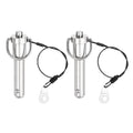 uxcell 2 Pcs Quick Release Pin, 1/2" x 2.52"(Dia. x L) Push-Button Ball Locking Pin 304 Stainless Steel Ring Handle Locking Pin with Wire for Audio Bimini Top Marine, Silver