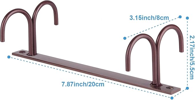 Mug Rack Under Cabinet - Coffee Cup Holder, 12 Mugs Hooks Under Shelf, Display Hanging Cups Drying Hook for Bar Kitchen Utensils Brown