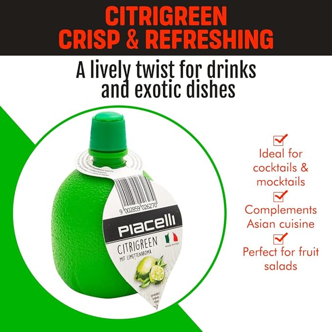Piacelli CitrTrio Juice - Lemon, Lime & Orange Juice Concentrates Delivering Fresh, Natural Citrus Flavor for Cooking & Drinks - Lemon Juice Adds Zest & Brightness to Marinades, Cocktails & Recipes with orange juice concentrated 200ml/each