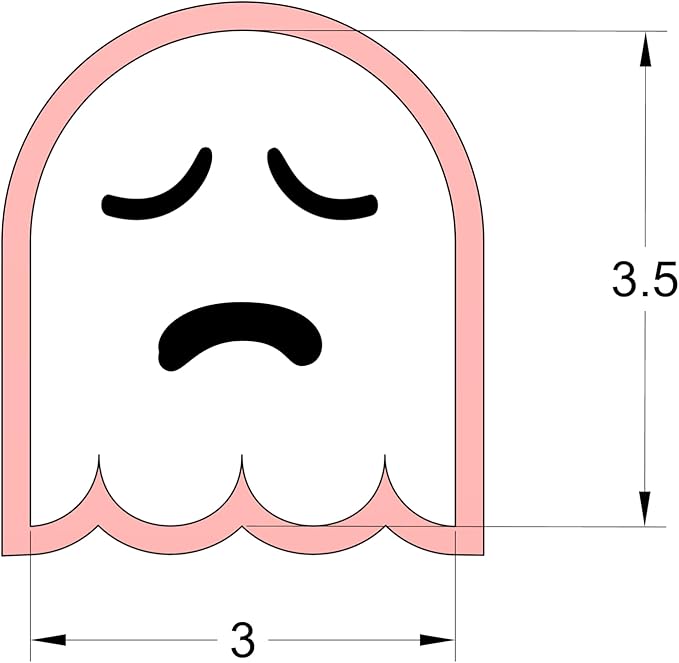 Halloween Ghost Faces Cookie Cutter and Stencil Set Bundle Kit PYO Cookies Paint Your Own Diy Bakery Fondant Sugar Happy Birthday Wedding Baby Candle Kids Painting Coloring Pages Comb (Ghost Faces)