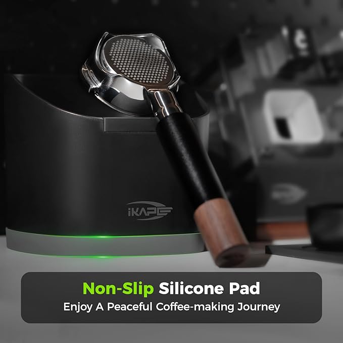 IKAPE Espresso Knock Box for Coffee Grounds, Barista Tool Enhanced for Better Manipulation - Black Espresso Machine Coffee Puck Disposal Box