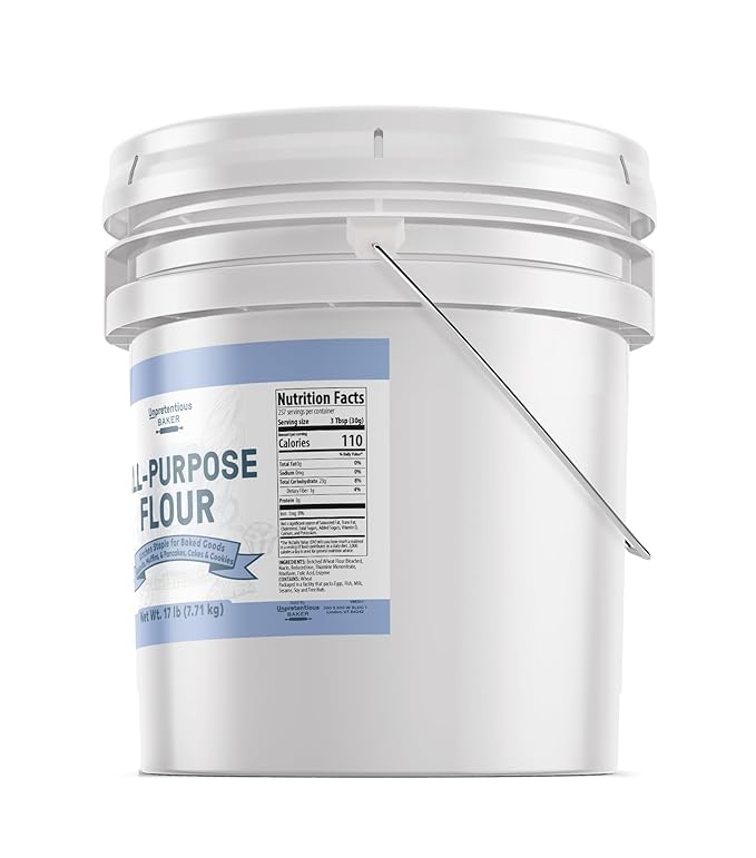 Unpretentious All Purpose Flour, 3.5 Gallon Bucket, Versatile Kitchen Staple, Food Storage