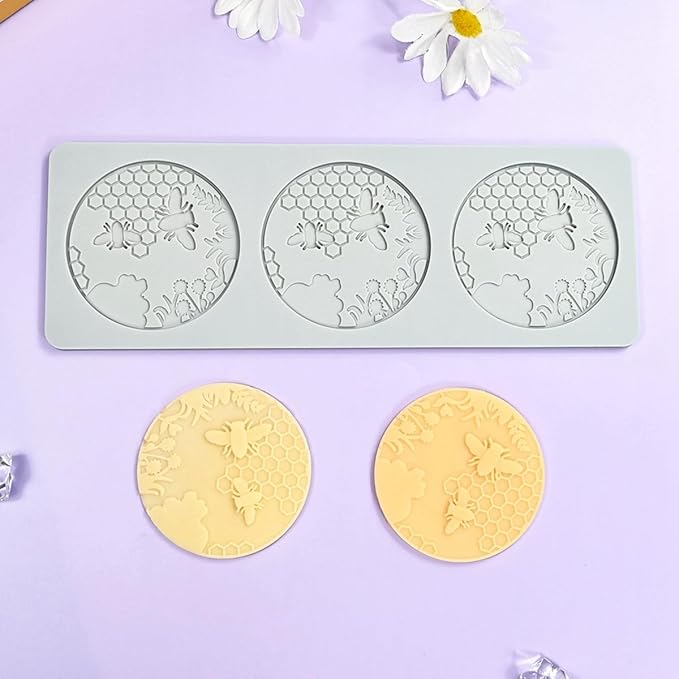 TUKE 3D Honeycomb Lace Fondant Mold Lace Beehive Wedding Cake Silicone Mousse Sugar Craft Icing Mat Pad Pastry Baking Tool (B_ Honeycomb)