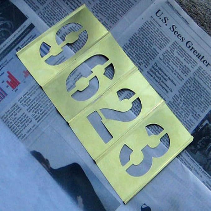 Deezio 2 Inch Brass Stencils Numbers, Brass Stencil for Paint - 15 Piece Set