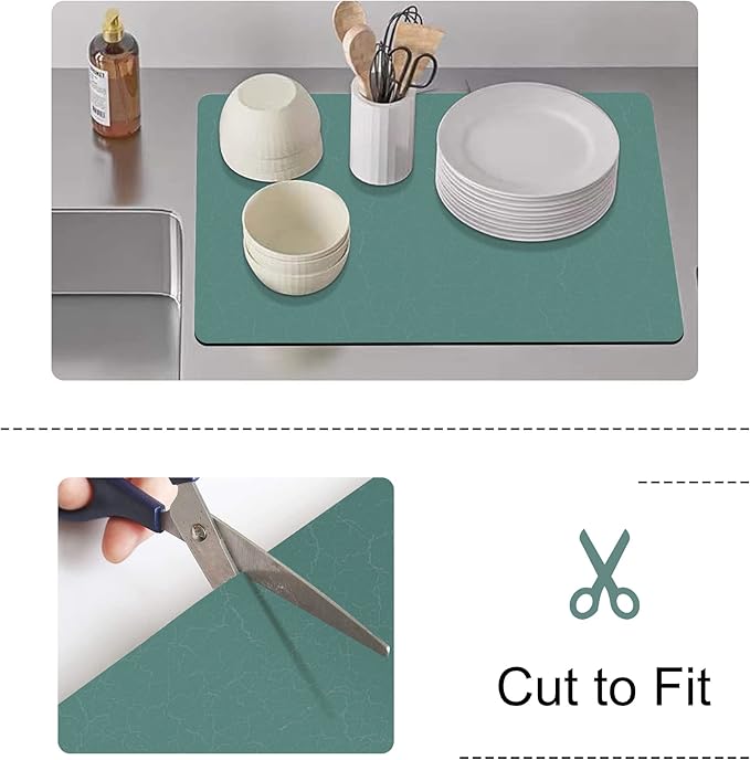 GOLENER Coffee Maker Mat For Countertops, Absorbent, Washable, Reversible Microfiber Dish Drying Mat For Kitchen Accessories, Under Small Appliance Mats