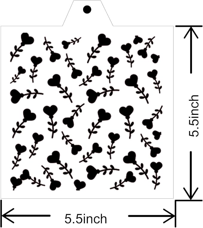 16 Pcs 5.5x5.5in Cookie Stencil Baking Stencils for Royal Icing Cookies, Airbrush Cookies; Sugar Cookie Stencils,Craft Painting Stencil, Stencil Genie Stencils (Heart), White
