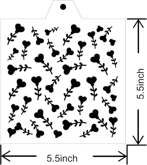 16 Pcs 5.5x5.5in Cookie Stencil Baking Stencils for Royal Icing Cookies, Airbrush Cookies; Sugar Cookie Stencils,Craft Painting Stencil, Stencil Genie Stencils (Heart), White