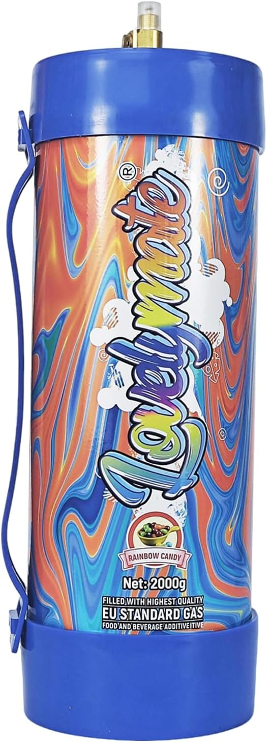 Whipped Cream Charger Tank 3.3L 2000G Whip Cream Charger Cylinder Food Grade Flavored (Tips Included) (6, Rainbow candy)