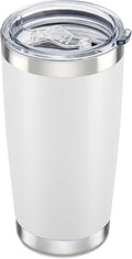 20 oz Tumbler with Lid Stainless Steel Double Wall Vacuum Insulated Tumblers Powder Coated Cups Travel Mug Keep Drinks Cold and Hot, White