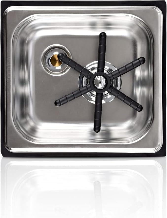 Coffee Armada Glass and Pitcher Rinser – Stainless Steel – High Pressure Auto Jet Washer Press – Essential item for Professional Coffee Shops and Bars 7.3” x 6.9” x 4.5”