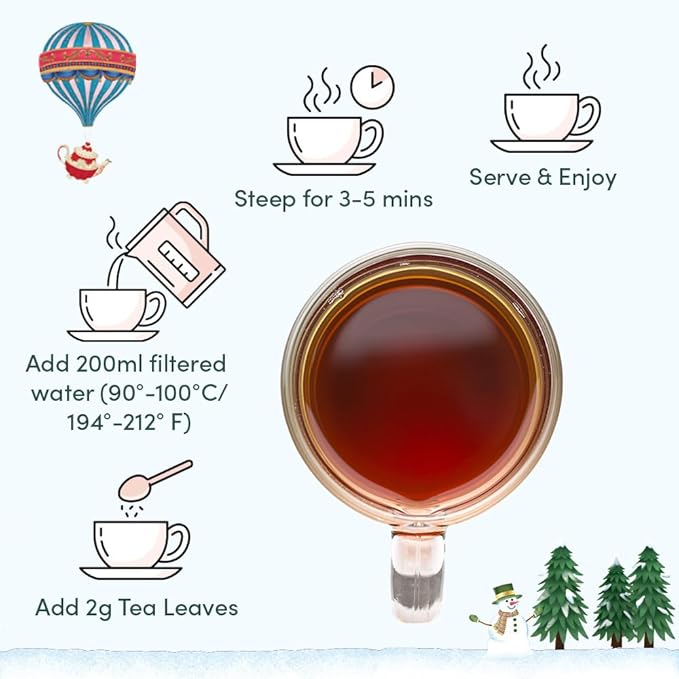 Limited Edition - Advent Calendar 2025 Folding Gift Box | 24 Unique Loose Leaf Teas - Holiday Gift Pack | Christmas Advent Calendar 2025 for Adults, Advent Calendar 2025 Adult Women and Men | VAHDAM