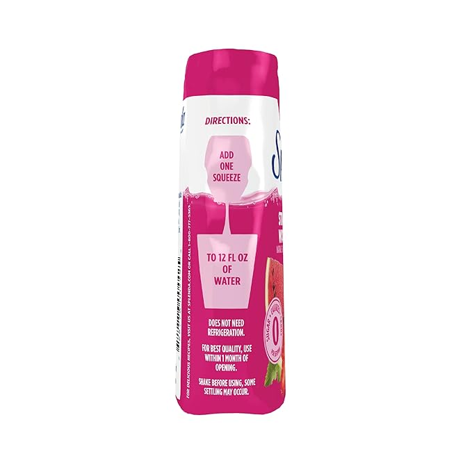 SPLENDA Liquid Water Enhancer Drops, Sugar Free, Zero Calorie, Natural Flavor, Concentrated Drink Mix, 3.11 Fl Oz Each Bottle (Strawberry Watermelon, 2 Pack)