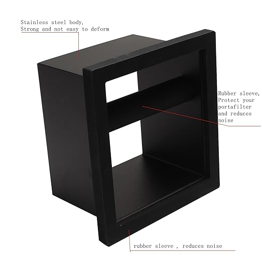 Espresso Coffee Ground Knock Box Chute, Built-in Desktop Waste Bucket, Stainless Steel Bottomless Knocking Residue Box (Rectangle)