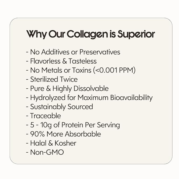 Crushed Tonic Vanilla Bean Collagen Creamer - Hydrolyzed for Skin, Hair & Health - Hair & Nail Care - Clinically Proven - Halal & Kosher Protein Peptides - Coffee Creamer, Matcha, Tea - Korean Beauty