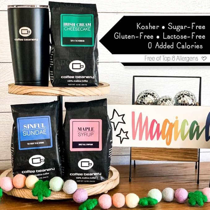 Vanilla Bean Flavored Coffee, Specialty Arabica Coffee, Medium Roast, 3LB, Automatic Drip (Ground)