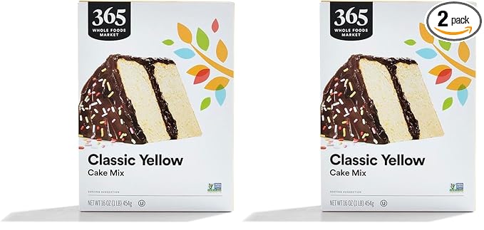 365 by Whole Foods Market, Classic Yellow Cake Mix, 16 Ounce (Pack of 2)