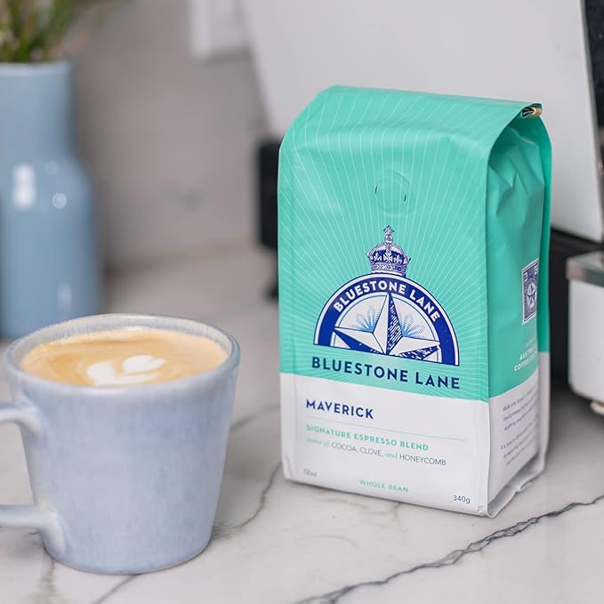 Bluestone Lane Ground Coffee, Maverick Espresso Blend, Medium Roast, 12 Ounce Bag (Pack of 2)