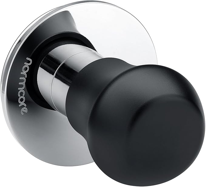 Normcore 58.5mm Coffee Tamper V4.1 Mini, Spring-Loaded with Click Feedback, Self-Leveling Stainless Steel Flat Baffle, Compatible with 58mm Espresso Machines Portafilter, Black