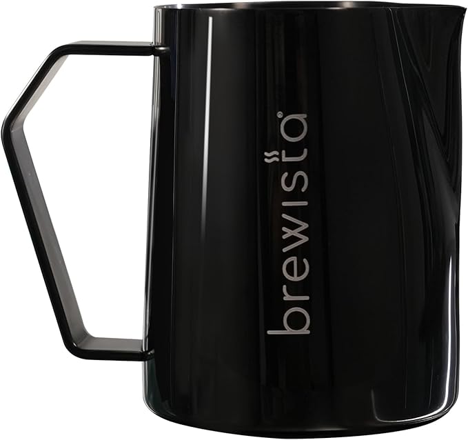 Brewista Precision Milk Frothing Pitcher, Steaming Jug, Coffee, Espresso Machine Accessories for Barista, Latte Art, Cappuccino, Stainless Steel Cup, 16 oz/480 ml, Matte Black
