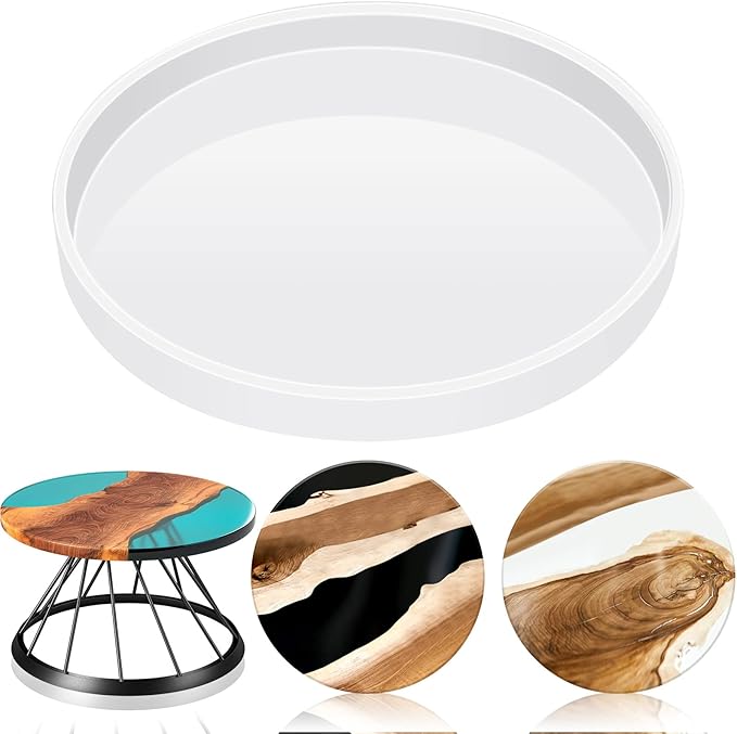 Extra Large Resin Table Mold Large Charcuterie Board Tray Resin Mold Round Silicone Epoxy Table Mold for Table, Charcuterie Board, Cutting Board, DIY Home Decoration (23.62 x 23.62 x 0.98 Inches)