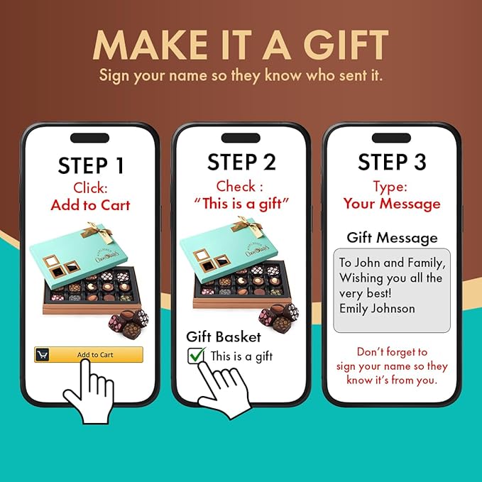 Vegan Dark Chocolate Truffles Gift Box, 9 Pieces of Chocolates Gift Box, Ultimate Assorted Chocolates for Birthdays, Holidays or Corporate Gifts, A Premium Kosher Chocolate Experience for Gifting