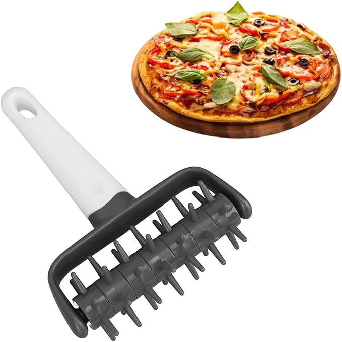 Pizza Dough Docker Roller Plastic Pizza Pin Puncher Dough Hole Maker Docking Tool Pizza Making Accessories for Cookie Pie Pastry Bread(Grey)