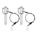 uxcell 2 Pcs Quick Release Pin, 3/8" x 1.5"(Dia. x L) Push-Button Ball Locking Pin 304 Stainless Steel Ring Handle Locking Pin with Wire for Audio Bimini Top Marine, Silver