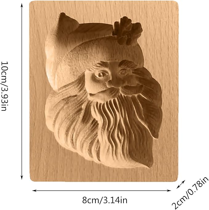 Wooden Cookie Biscuit Mold, 3D Baking Mold, Embossing Craft Decorating Baking Tool, Suitable for Halloween Thanksgiving Christmas Kitchen DIY (Xmas-B-3PCS)