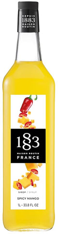 1883 Spicy Mango Syrup for Drinks, Made in France, 1 Liter Glass Bottle