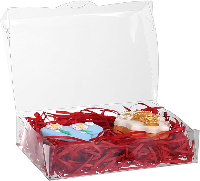 50PCS 7 x 4 3/8 x 1 1/2 Inch Inch Clear Cookie Boxes Chocolate Truffle Boxes Brownie Box Bakery Pastry Gift Box for Soap, Dount,Browine Cake,Treat, Party Favors Christmas