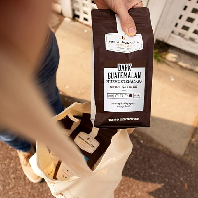 Fresh Roasted Coffee, Dark Guatemala Huehuetenango | 2 lb (32 oz) | Single Origin | Dark Roast | Kosher | Whole Bean