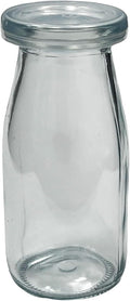 6.76 oz / 200ml Vintage Glass Bottle with Leakproof Clear Lid, Reusable & Eco-Friendly – Ideal for Milk, Juices, Smoothies, Infused Water, BPA-Free Glass Bottle (72-Pack)