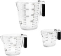 Measuring Cup Set - Clear Plastic Measuring Cups for Liquids Batter Flour Powder - Measuring Cups with Handle & Spout (8/16/32) oz