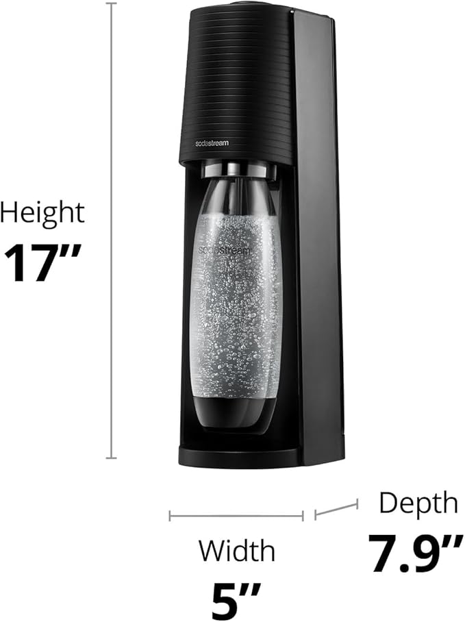 SodaStream Terra Sparkling Water Maker (White) with CO2 and Dishwasher Safe Bottle