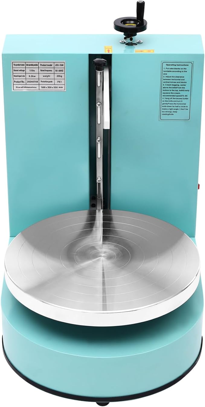 Cake Decorating Coating Machine Cream Spreading Automatic Frosting Turntable with Graduated Scraper for 4-12inch Cakes, 30-200RPM Rotating Speed