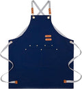 Lisianthus 2 Pack Adjustable Bib Aprons for Women with Pockets, Men's Kitchen Cooking Apron