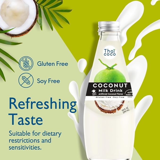 Thai Coco - Original Coconut Milk Drink with Nata De Coco - 9.8 fl. oz. 4 Pk