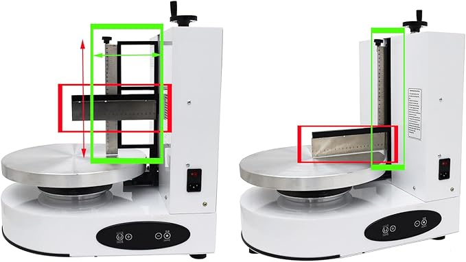 Cake Cream Spreading Coating Smearing Machine Cake Decorating Coating Machine Cake Cream Smoother Adjustable Cake Scraper for 4-12inch Cake 304 Stainless Steel Green