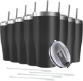 8 Pack 30oz Stainless Steel Tumblers Bulk Reusable Travel Mugs with Lid, Double Wall Powder Coated Coffe Cup for Home, Office, Outdoor Suitable for Vehicle Cup Holders