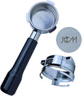 54mm Bottomless Portafilter 3 Ears ABS Handle – Fits Breville Barista Express, Bambino, Impress, Duo Temp Pro and Infuser – Includes 18g Filter Basket Hands-Free Dosing Funnel & 1.7mm Puck Screen