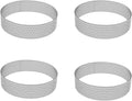 4 Pcs Perforated Tart Rings for Baking 3.15" Cake Mousse Ring Stainless Steel Circle Tartlet Molds