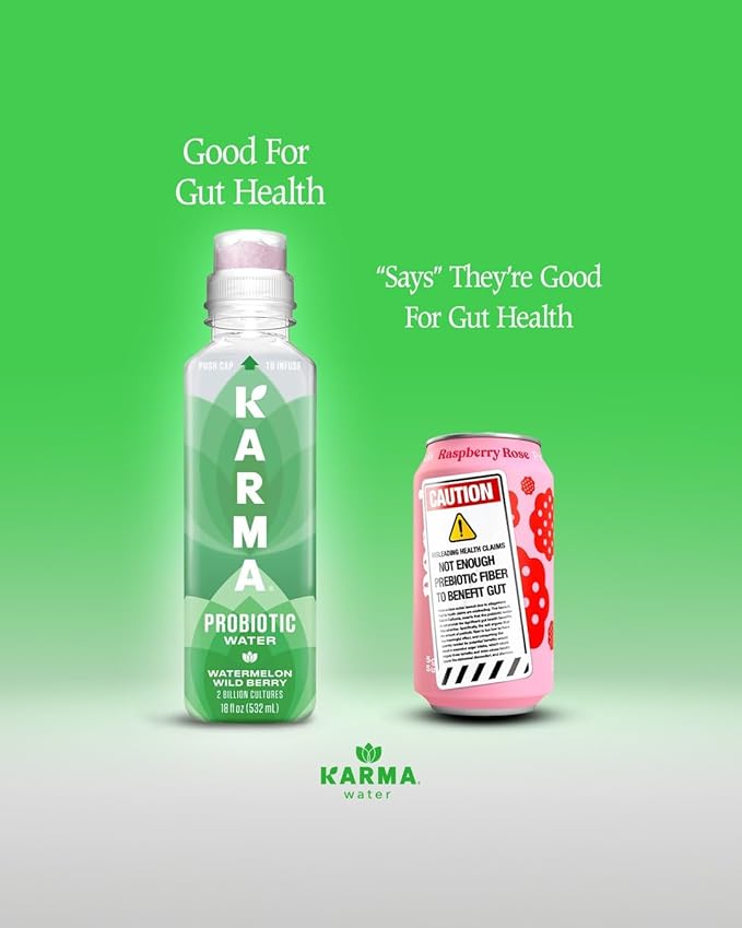 Karma Probiotic Water - 12 Pack, Strawberry Lemonade Drink - Immune & Gut Health Support