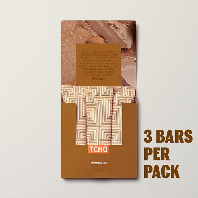 TCHO Aww Nuts! 75% Dark Chocolate Bars (3 pack) | Plant Based, Organic & Fair Trade, | Non GMO, Non-Dairy, Vegan, Soy Free (2.5oz each)