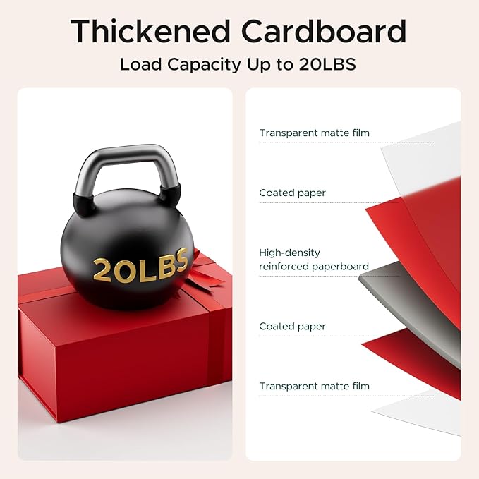 Large Red Gift Box with Lid: 13.5×10×5 Inches - Strong Magnetic Closure for Valentines Christmas Bridesmaid Gifts – Perfect for Couples Friends Family
