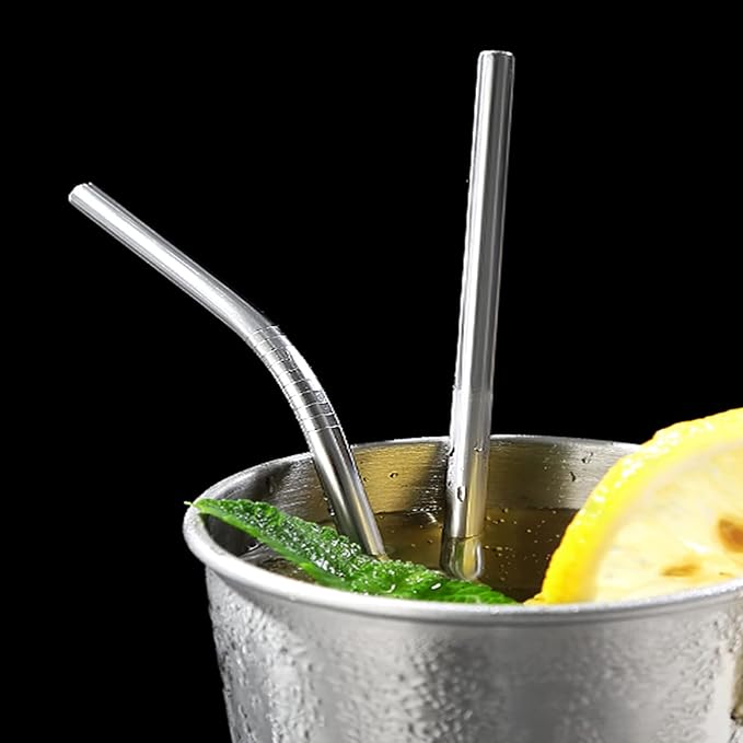 wholesale 25 Piece Set Stainless Steel Straws Ultra Long 10.5 Inch Drinking Metal Straws Reusable Drinking Straws for 20 30 OZ (10 Straight | 10 Bent | 5 Brushes)