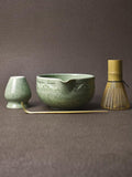 Artcome Matcha Tea Set with Pouring Spout - Green Ceramic Matcha Bowl, Bamboo Whisk, Whisk Holder, Tea Scoop & Matcha Tea Manual for Traditional Japanese Tea Ceremony - Ideal for Gift - Light Green