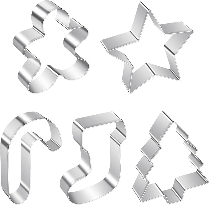 ALLTOP Christmas Cookie Cutter Set - 5 Biscuit Shapes for Creative Baking Delights