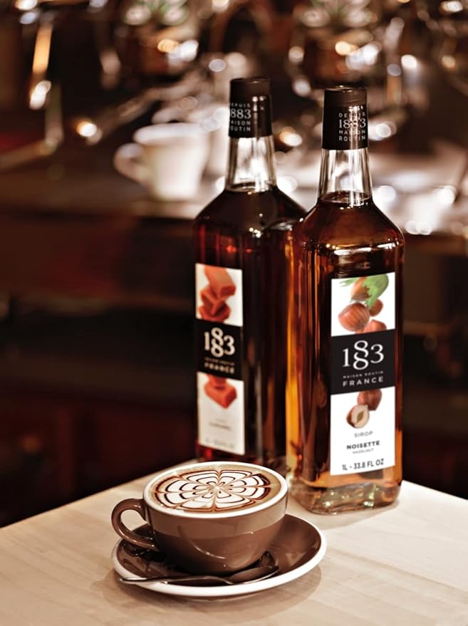 1883 Rose Syrup for Drinks, Made in France, 1 Liter Plastic Bottle