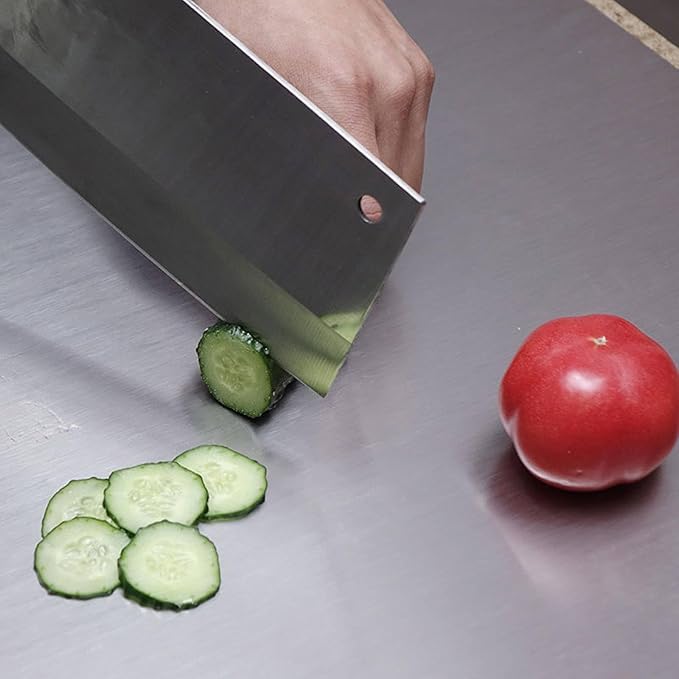 Stainless Steel Cutting Boards for The Kitchen, Suitable for Meat, Fruits, Vegetables, Bread, and Baking Large-sized Cutting Boards (50 x 50cm/19.7 x 19.7 in)